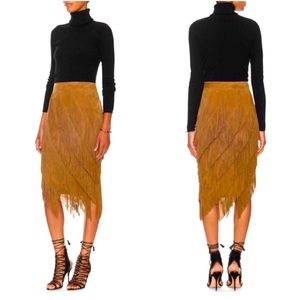 NWT Intermix real suede layered tassel skirt.  $595!  Size 0. Stunning!